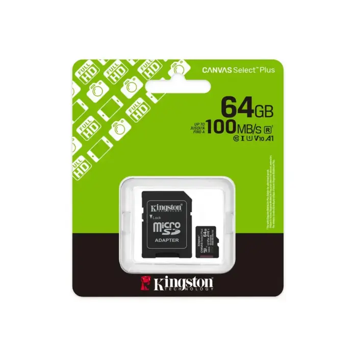 Kingston *microSD 64GB Canvas Select+ G3 100MB/s Adapt Фото num
