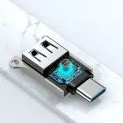 Joyroom S-H151 USB-C (male) | USB-A (female) Adapter with Lanyard Eyelet - Silver Фото num