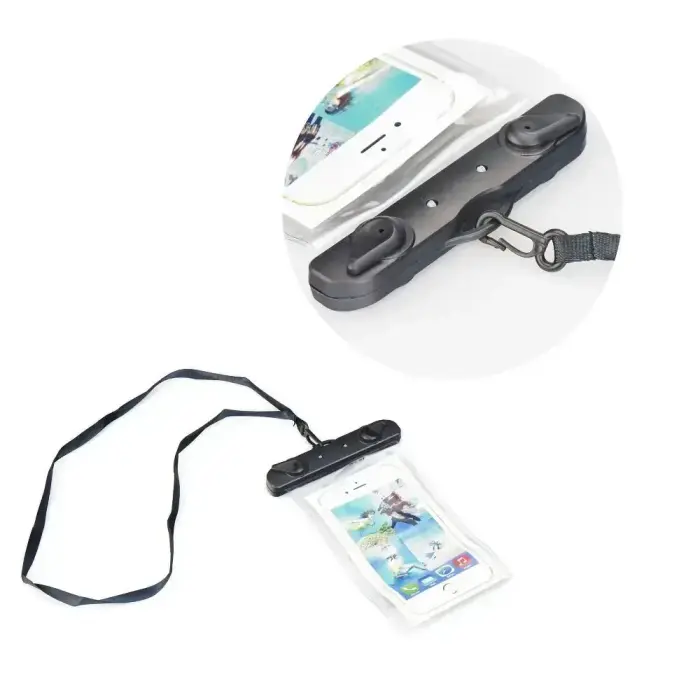 Waterproof bag for mobile phone with plastic closing white Фото num