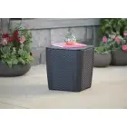 Garden table/storage box Luzon Flat Wicker, grey Photo