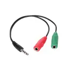 Adapter with cable Akyga AK-AV-08 mini Jack (m) | 2x mini Jack (f) 15cm Foto 1