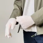 Braided phone gloves with cutouts for fingers - pink Фото num