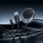 Wireless car receiver Hoco AUX Bluetooth with cable Jack 3,5 mm E150 metal gray Фото num