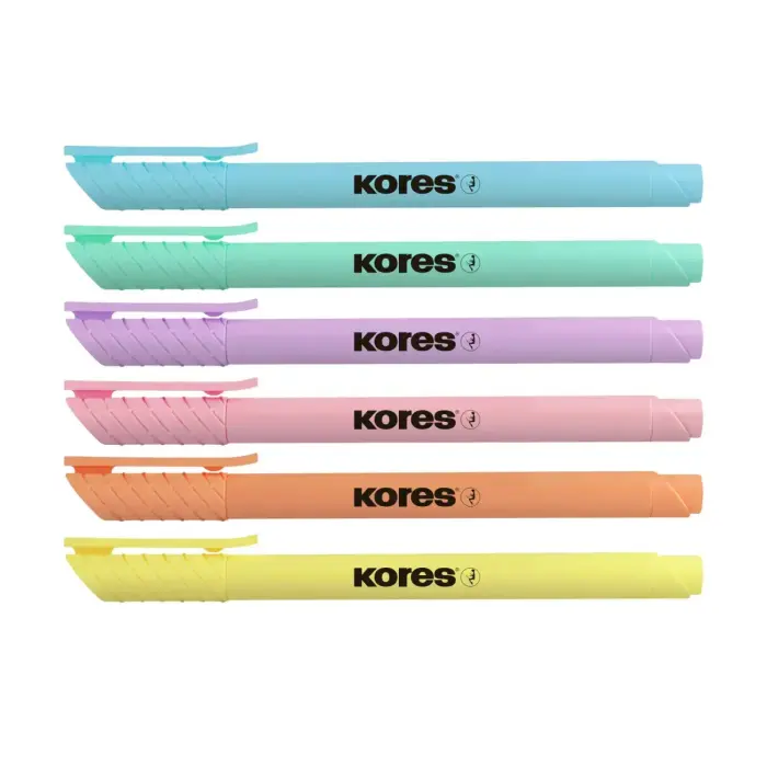 Teksta marķieri KORES HIGH LINER PASTEL, komplekts - 6 krāsas Фото num