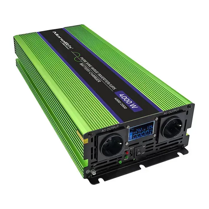 Qoltec Pure Sine Wave Inverter Monolith | battery charger | UPS | 2000W | 4000W | 12V to 230V | LCD Foto 2