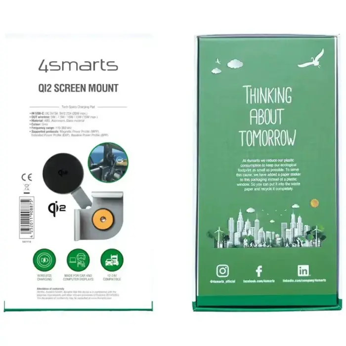 Magnetic mount 4smarts Screen Mount Qi2 Monitor Mount for smartphone grey Photo