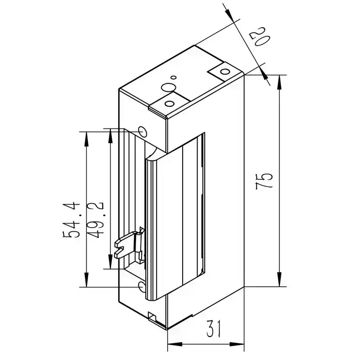 Qoltec Electric strike With lock and memory | 12V | Stainless steel Photo