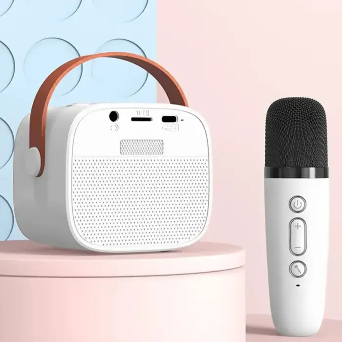 Blavec Portable Bluetooth Speaker WS-07 Karaoke Party - 5W with 2 microphones (WS07-2MW) white Фото num
