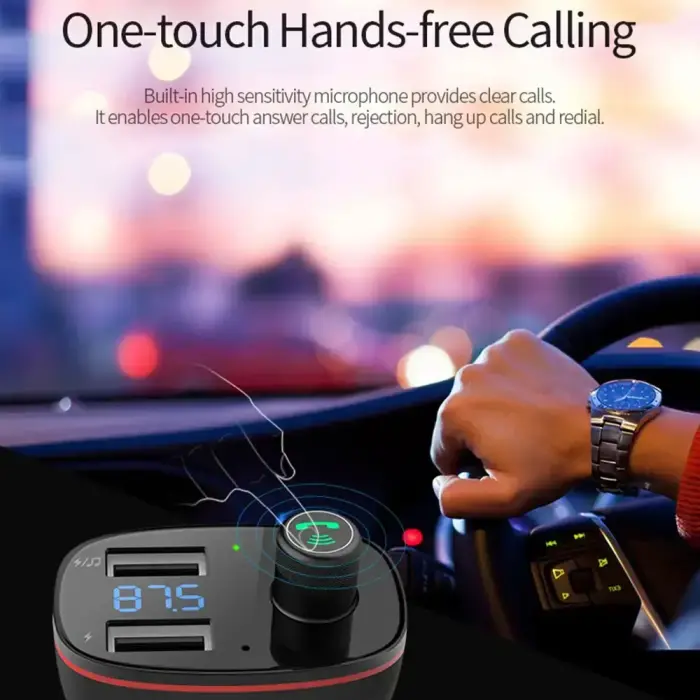 Rock Transmiter FM B300 MP3, Bluetooth - 2xUSB - black Photo
