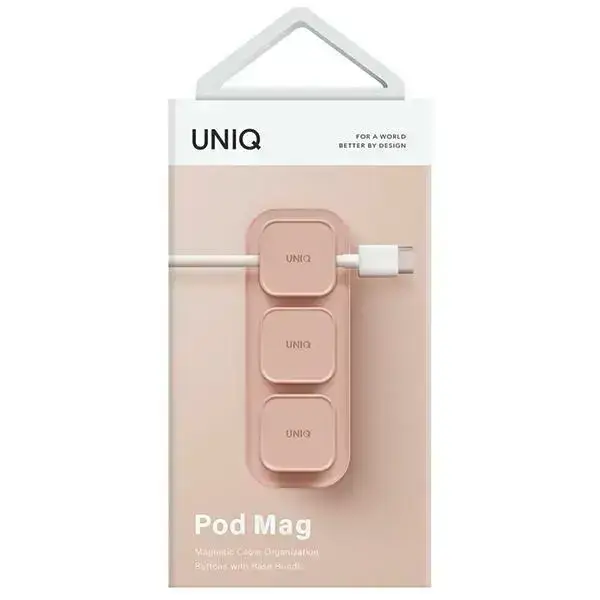 UNIQ Pod Mag magnetyczny organizer do kabli + baza różowy|blush pink Foto 4