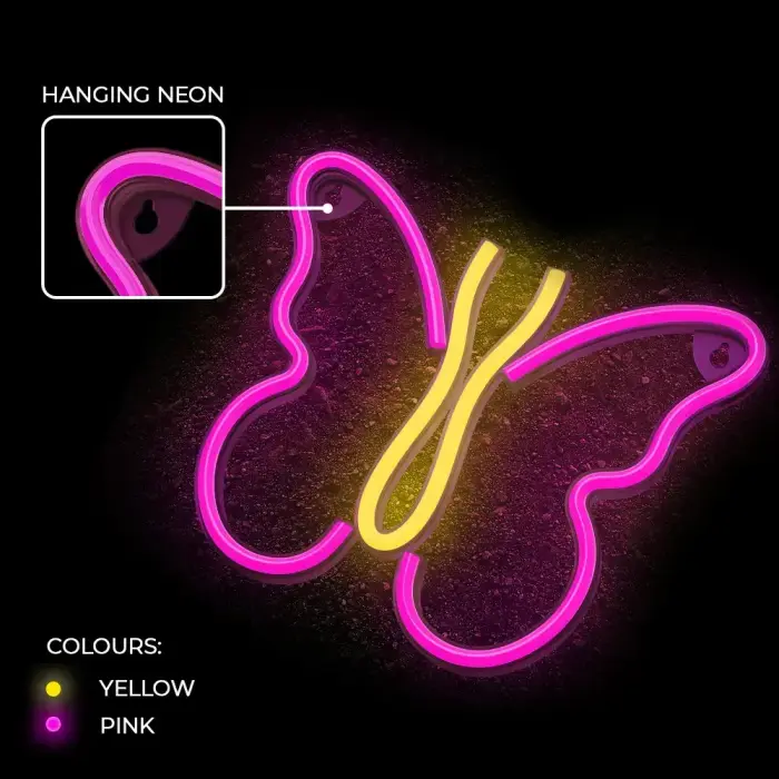 Neon LED Light BUTTERFLY pink NNE03 Neolia Foto 6