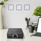 Qoltec Splitter mini SWITCH 1x2 port RJ45 | 1000Mbps | USB-C | Aluminium Photo