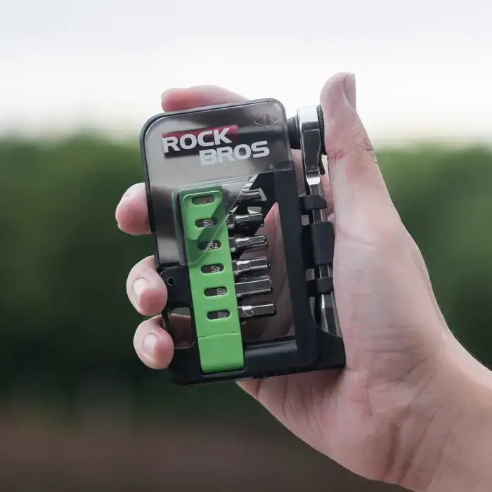 Rockbros Bike Tool Set with Mini Ratchet and Bits - Translucent Green Фото num