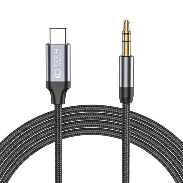 Tech-Protect UltraBoost audio USB-C | 3.5mm mini jack cable 1 m - black Photo