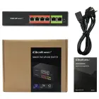 Qoltec FAST Ethernet PoE SWITCH | 4x RJ45 PoE | 2x RJ45 Uplink | 65W | 10/100 Mb/s Photo