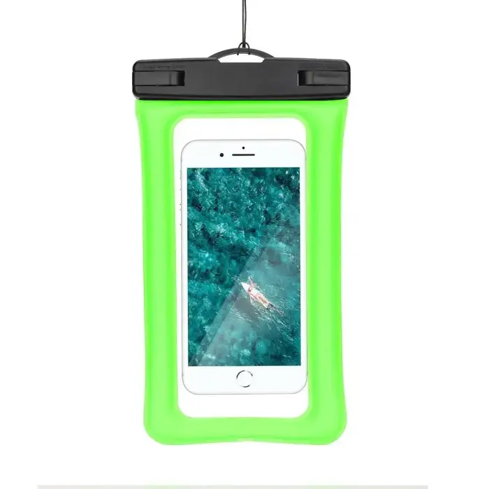 WWaterproof bag for mobile phone with plastic closing AIRBAG green Foto 1