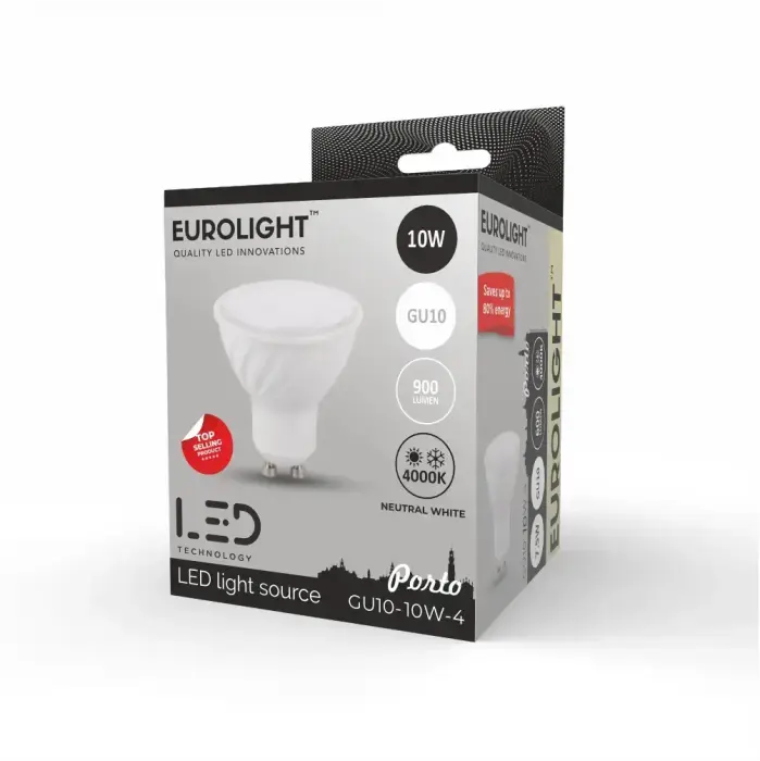 Porto LED lemputė 10W 4000K GU10 95lm/W Eurolight Фото num