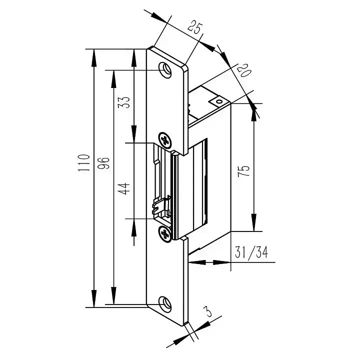 Qoltec Reverse electric strike | 12V | Stainless steel Фото num