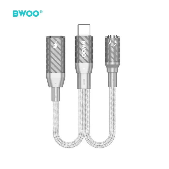 BWOO 2 in 1 Adapter Lightning / Type C to 3.5MM Jack BZ67 Фото num