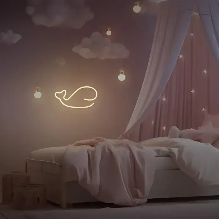 Neon LED Light WHALE warm white Bat + USB FLNE09 Forever Light Foto 7