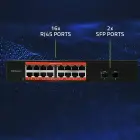 Qoltec Gigabit Ethernet SWITCH | 16x RJ45 | 2x SFP | 1000 Mb/s Photo