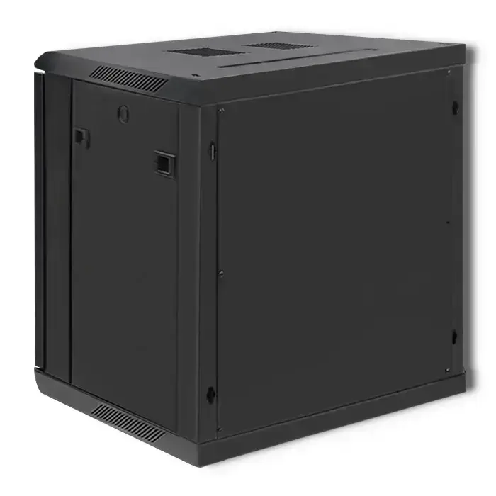 Qoltec RACK Cabinet 19 "| 12U | 600 x 635 x 600 | Tempered doors | Hanging | Steel case | Lock | Black Foto 5