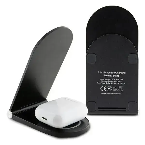 Karl Lagerfeld Ikonik MagSafe 15W inductive charger, foldable 2in1 - black Фото num