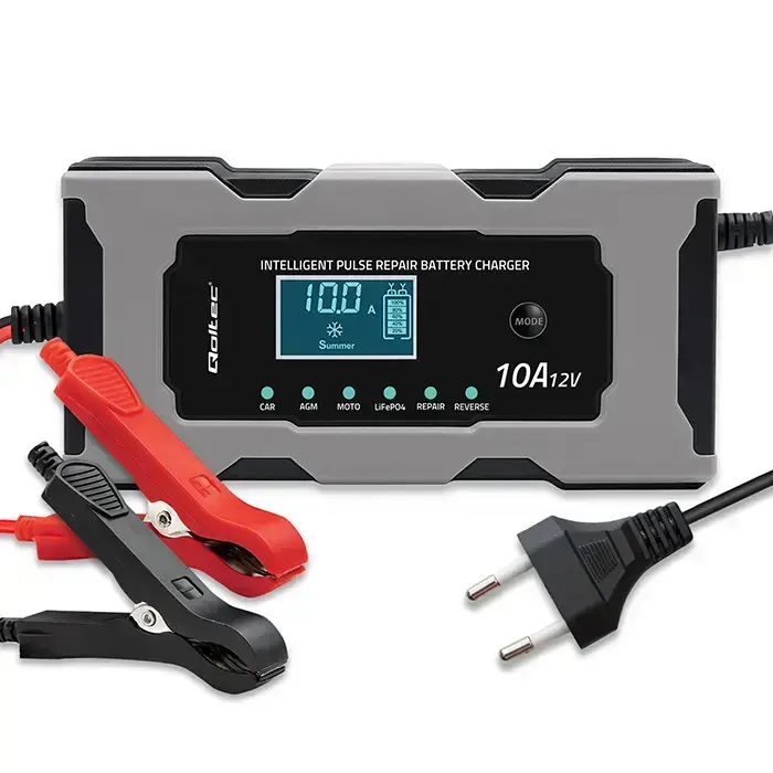 Qoltec Intelligent microprocessor charger 12V 10A | Rectifier with repair function for AGM GEL LiFePO4 battery | LCD Foto 10