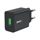 BWOO wall charger CDA249 5V 2,4A USB-A, black Фото num