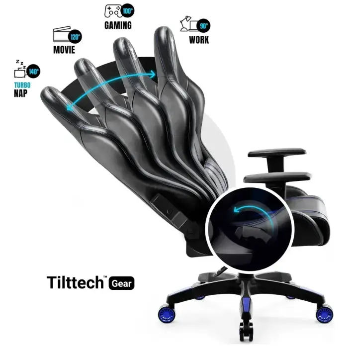 Gaming chair Diablo Chairs X-One 2.0 Normal Size black-blue Photo