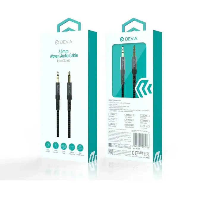 Devia cable audio Ipure EC618 jack 3,5 mm - jack 3,5 mm 1,0 m black Foto 3