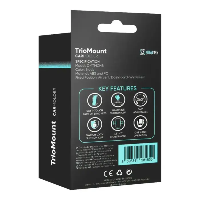 OBAL:ME TrioMount Car Holder Black Фото num