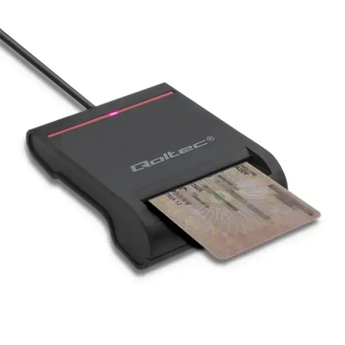Qoltec Smart ID chip card reader SCR-0642|USB 2.0 + USB-C Adapter Foto 7