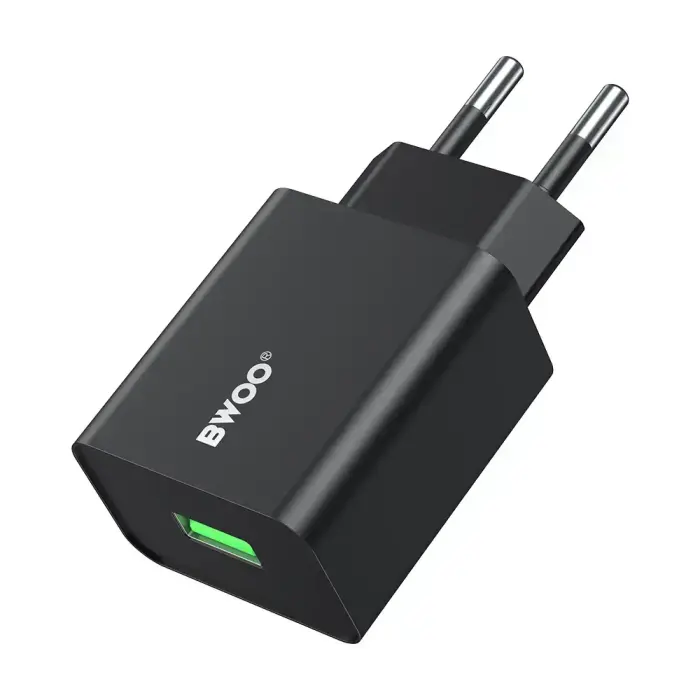 BWOO wall charger CDA249 5V 2,4A USB-A, black Фото num