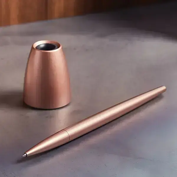 Lexon Scribalu Pen with Base soft gold LS64P1 Photo