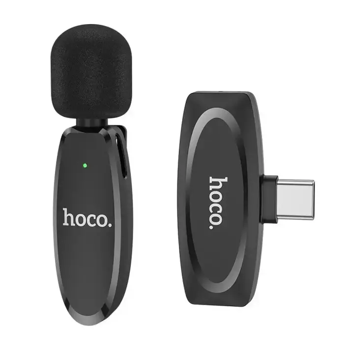 Wireless lavalier microphone USB C Hoco L15 black Foto 2