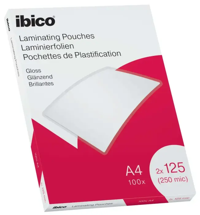 Laminēšanas kabatas Ibico A4, A4, 216x303 mm, 125 mik.,  100 gab/iepak. Foto 1
