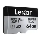 Set of 2 Lexar High-Performance Silver Plus microSDXC 2x64GB memory cards + adapter Фото num
