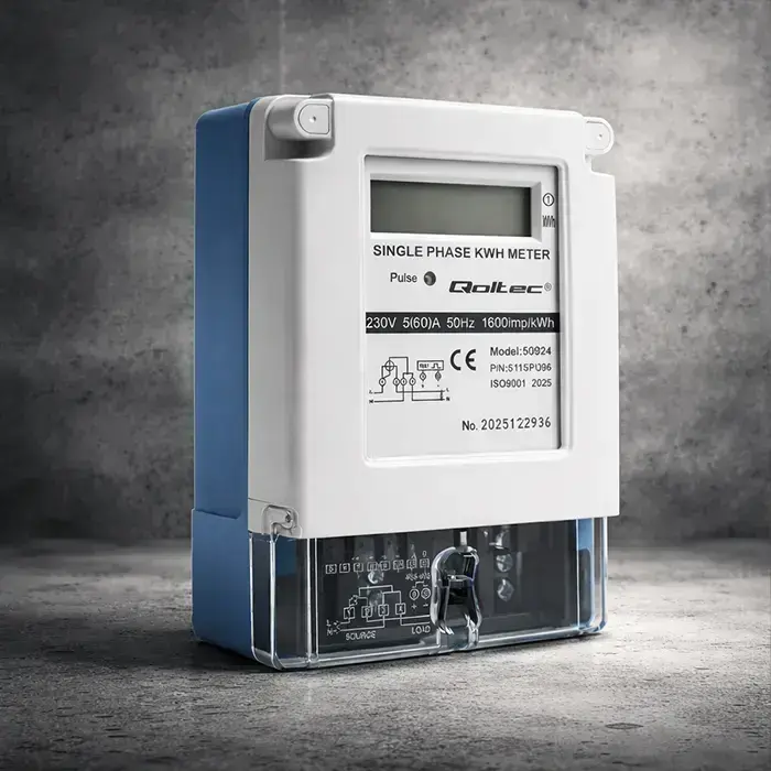 Qoltec Single-phase electronic meter | Energy consumption meter | 230V | 5(60)A | LCD Photo