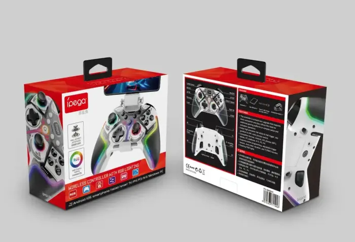 iPega 9666HH Bluetooth RGB Gamepad for Android/iOS/PS3/PS4/PC/N-Switch Gray Foto 3