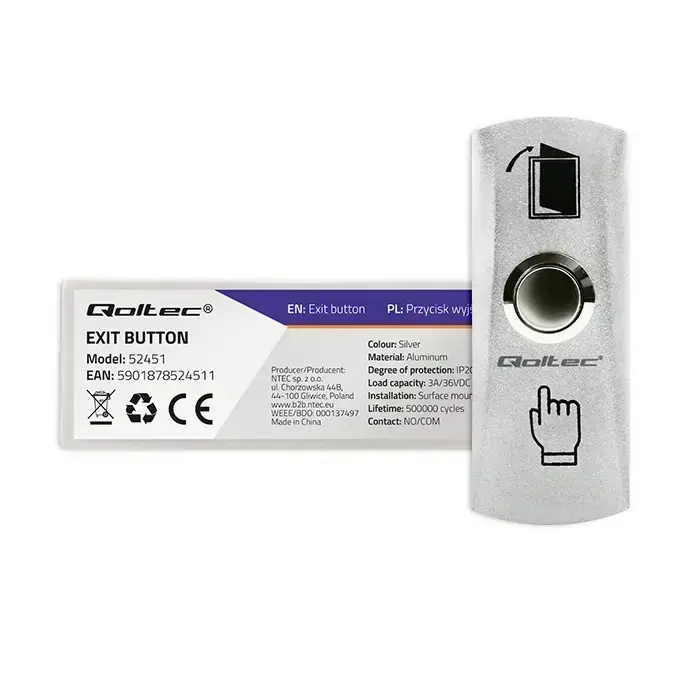Qoltec Exit button with LED backlight Photo