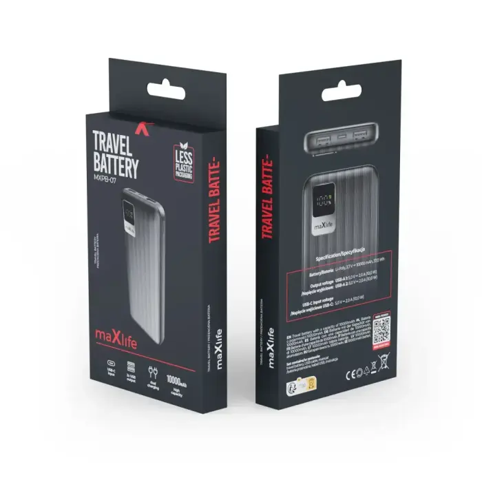 Maxlife power bank MXPB-07 10000 mAh black Photo