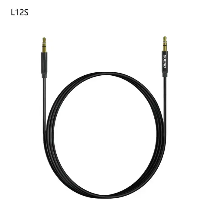 Dudao L12S AUX cable mini jack 3.5mm 1m 3-pole stereo - black Foto 1