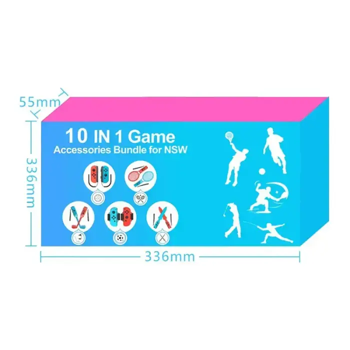 Nintendo Switch Sports 10-in-1 Family Accessory Pack - Red and Blue Photo