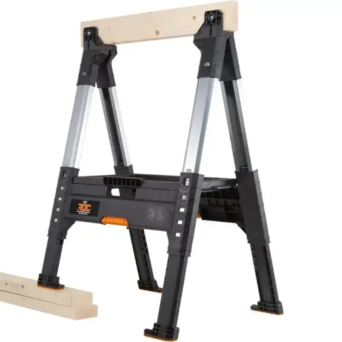 Wooden topped steak ROC Pro Gear Lumber Jack Sawhorse 71x69x82cm Photo