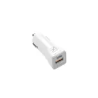CAR CHARGER  MX KAPPA 18W PD+QC, USB-A+C  + TYPE-C/LIGHTNING CABLE 20W PD WHITE Foto 1