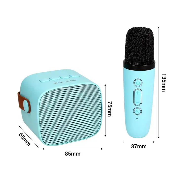 Blavec Portable Bluetooth Speaker WS-07 Karaoke Party - 5W with 2 microphones (WS07-2MBL) blue Фото num