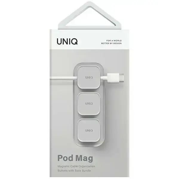UNIQ Pod Mag magnetyczny organizer do kabli + baza szary|chalk grey Фото num