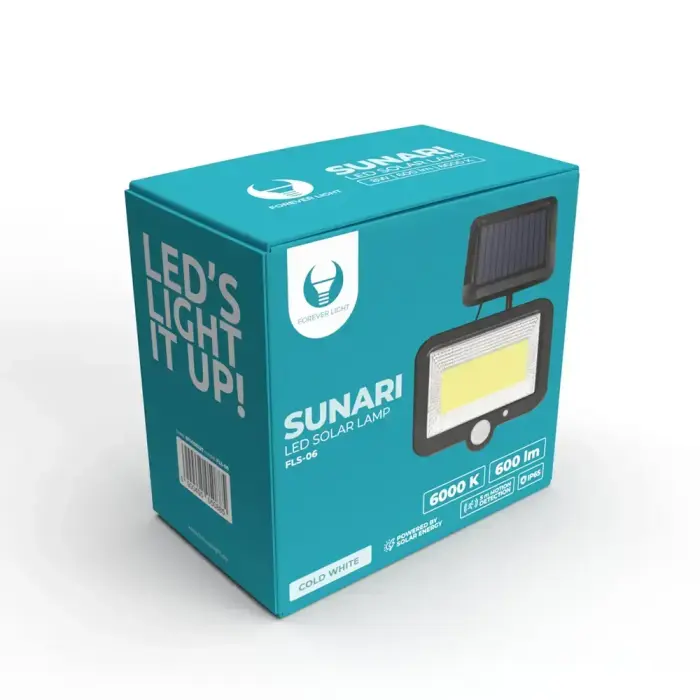 Forever Light Solar LED Lamp SUNARI FLS-06 COB PIR 8W 600lm 6000K 1800mAh Li-Ion Фото num