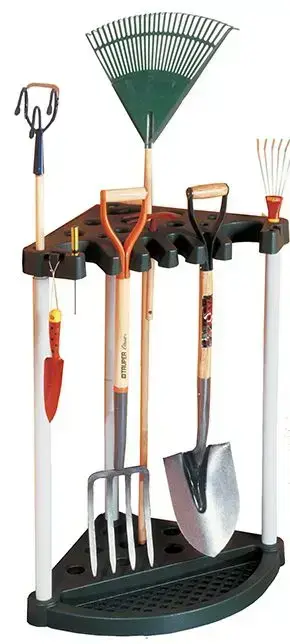 Dārza darbarīku turētājs stūra Corner Tool Rack melns Foto 1